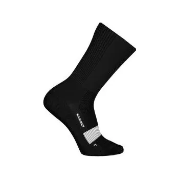 Pánské ponožky Mammut All-Mountain Targeted Cushion Merino Crew Socks black-white 0047 černá 36-38 EU