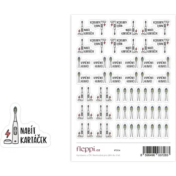 samolepka Fleppi Samolepky Nabít kartáček