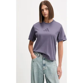 Bavlněné tričko adidas adidas x Z.N.E JW7755 fialová 94X, vel. XS