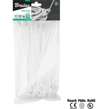 Stahovací páska Stahovací pásky plastové 4,8x300mm BRADAS UV NEUTRAL - 100ks