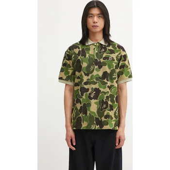 Polo tričko A Bathing Ape Camo Pile Jacquard, L, zelená, 77X