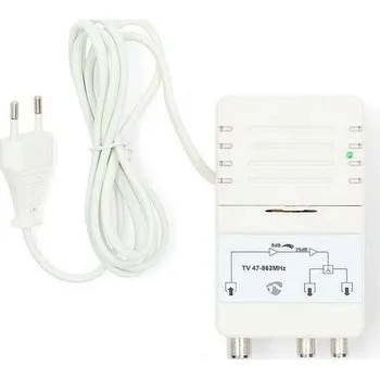 Příjem digitálního pozemního vysílání NEDIS SAMP42222WT domovní zesilovač (1x vstup, 2x výstup)