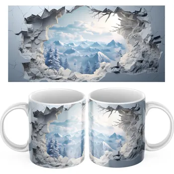 Keramický Hrníček Hory - Červená