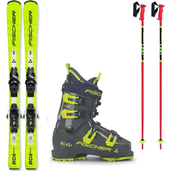 Lyžování Lyžařský set FISCHER RC4 Race JR JRS s vázáním FS 4 GW CA JRS + lyžáky + hole