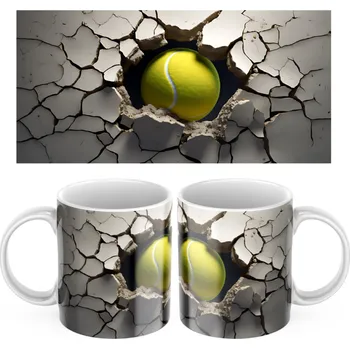 Keramický hrníček Tenis Míček - Červená