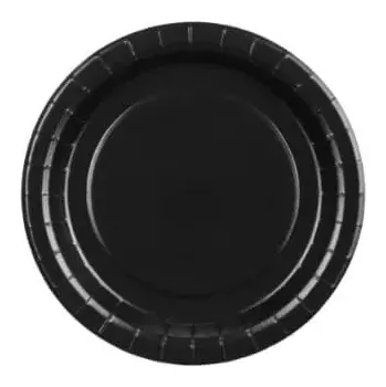 Talíř Talířky papírové černé - 18cm, 6ks