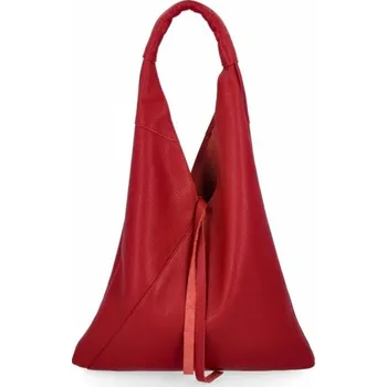 Kabelka Italská kožená taška Shopper Bag s malou kosmetickou taštičkou 5820S bordová