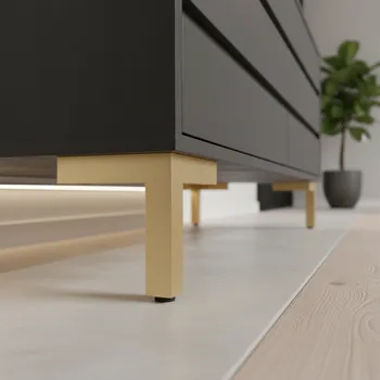 Nábytkové kování Poliplast Nábytková nožka ANGEL / Zlatá matná 120 mm