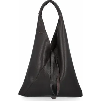 Kabelka Italská kožená taška Shopper Bag s malou kosmetickou taštičkou 5820S čokoládová