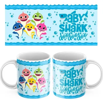 Plastový hrníček Baby Shark doodoo - Červená