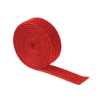 Stahovací páska Vázací pásek suchý zip, 20mm, délka 10m, červený