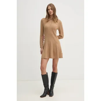 Dámské šaty Vlněné šaty Tommy Hilfiger WW0WW44979 béžová 01A, vel. M