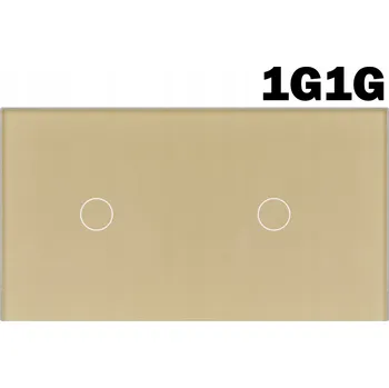 vypínač SKLENĚNÝ PANEL PRO DOTYKOVÉ MODULY RÁMEČEK DVOJITÝ 2G (1G+1G) ZLATÝ