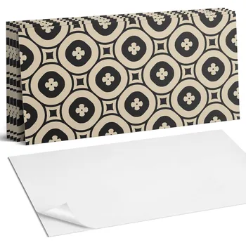 Dlažba Samolepicí vinylové dlaždice s geometrickým vzorem s čtverci 6 Ks 60x30 cm