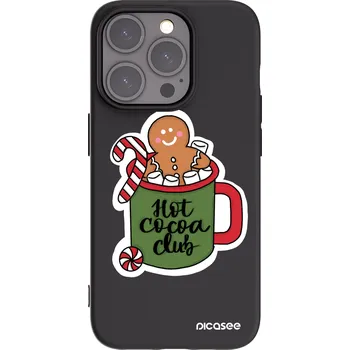 Pouzdro na mobilní telefon Picasee silikonový černý obal pro Apple iPhone 15 Pro - Hot Cocoa Club