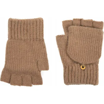 Rukavice RUKAVICE Mittenky s klopou SILVA světle hnědé