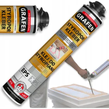 Průmyslové lepidlo 12 x lepidlo na polystyren XPS EPS Grafen Professional pistolové lepidlo 750 ml ETICS