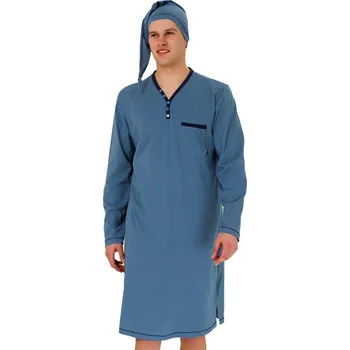 Pánská noční košile Bonifacy 358/02 HOTBERG Barva/Velikost: jeans / L