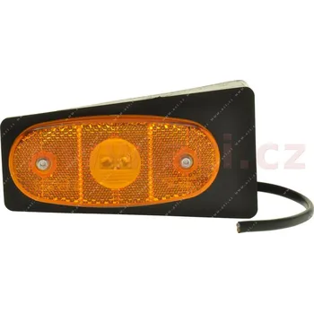 Osvětlení automobilu boční poziční světlo oválné oranžové LED s držákem 12/24V TRUCK L=P
