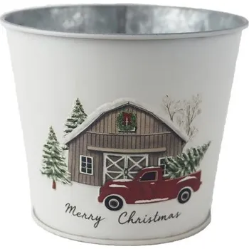 Květináč Morex Vánoční květináč plechový K4485/1