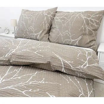 Povlak na polštářek Krepový povlak na polštář - Větvičky béžové Zapínání: zip, Velikost polštáře: 40x40