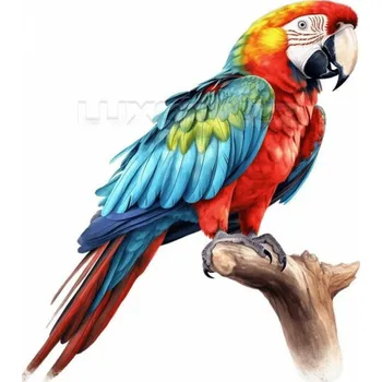 Nášivka Nažehlovačka Papoušek ara červený - 6 x 6 cm