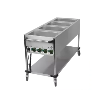 Sporák RM GASTRO Vodní lázeň pojízdná elektrická GN 4-1/1 ovládání na kratší straně s deskou | RM - BMPK 4120