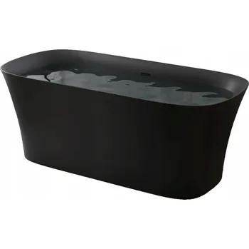Vana Essente OVAL NEGRO černá matná volně stojící oválná vana 170x78 s sifonem