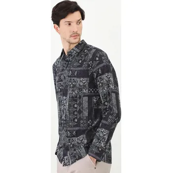 Pánská košile Košile Medicine pánská, černá barva, slim, s klasickým límcem RS25.KDM400 99A, vel. S