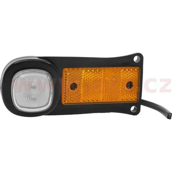 Směrový světlomet boční poziční světlo LED oranžové s držákem a odrazkou 12/24V TRUCK L=P