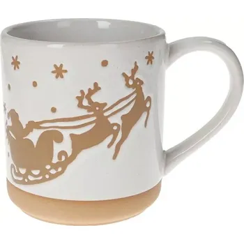 Hrnek na čaj, kakao... s vánočním motivem Santa Calus GingerBread 350ml BRANDANI (barva - béžová,bílá)