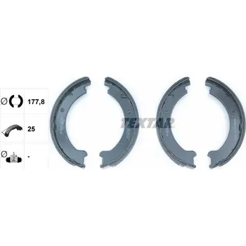 Brzdová čelist Sada brzdových čelistí, parkovací brzda TEXTAR 91046000