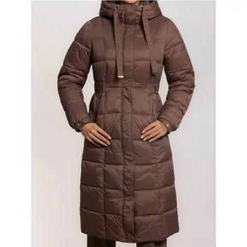 Sinsay - Prošívaný kabát s kapucí - hnědá - 411HH-88X - 411HH-88X-XXL