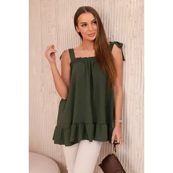 Kesi Halenka s mašličkami béžový Barva: Zelená - tmavě, Velikost: UNI