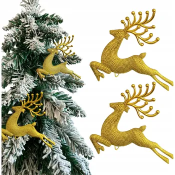 Vánoční dekorace SOB NA VÁNOČNÍ STROMEČEK LESKLÉ ZLATÉ PŘÍVĚSKY DEKORACE VÁNOČNÍ BAŇKY 2KS