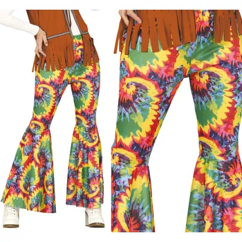 Dámské kalhoty HIPPIE KALHOTY ZVONOVÉ NOHAVICE 70. LÉTA BAREVNÉ UNIVERZÁLNÍ VELIKOST M