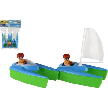 loď a ponorka Lena Boaties loď sada 2ks plast 17cm s figurkami 2ks v sáčku 24m+
