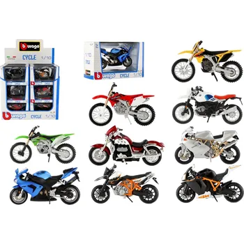malá motorka Motorka Bburago kov/plast 11-12cm 1:18 mix druhů v krabičce 17x11x7cm 18ks v boxu