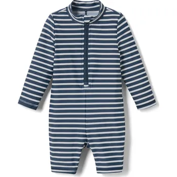 Kojenecký overall 695186 - Tchibo - Overal s UV ochranným faktorem 80 pro miminka - pro ženy - vel. 98/104 - barva: modrá/s proužky