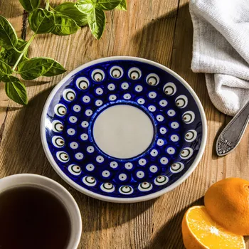 Talíř Talířek / Podšálek Keramika Bolesławiec 16,5 cm - dek. 487 (druhý druh)