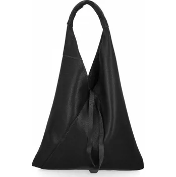 Kabelka Italská kožená taška Shopper Bag s malou kosmetickou taštičkou 5820S černá