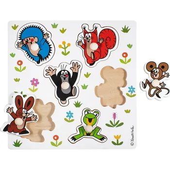 Detoa Puzzle/Vkládačka deskové Krtek dřevo 22,5x22,5cm ve fólii 18m+