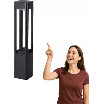 Venkovní osvětlení Kvadratický osvětlovací sloupek Italux s integrovaným LED zdrojem 60 cm černý