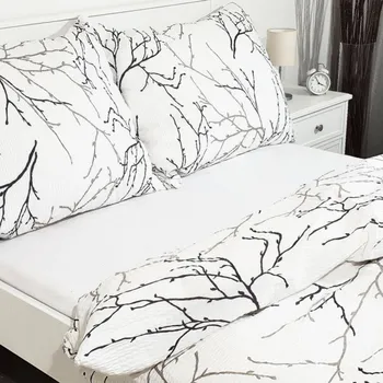 Povlak na dekorativní polštářek Krepový povlak na polštář - Větvičky bílé Zapínání: knoflík, Velikost polštáře: 40x40