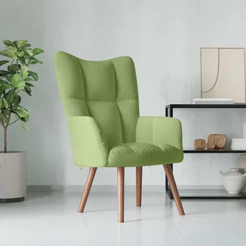 Křeslo vidaXL Relaxační židle krémově samet [328061] Barva: světle zelená