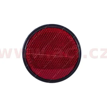 Příslušenství osvětlení automobilu univerzální odrazka kulatá, samolepící, červená (průměr 80 mm)