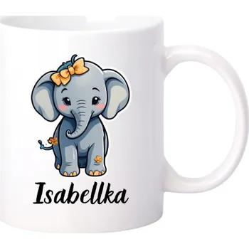 Keramický hrníček Slon holka - Červená