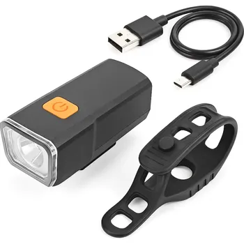 Cyklosvítilna Nakida FBL 72, přední světlo na kolo, USB dobíjecí, 3 režimy, černá (cyklistické světlo | přední svítilna na kolo USB | Dobíjecí LED světlo na kolo | aku světlo přední | držák na řídítka | cyklistika osvětlení | 3 režimy světla | kompaktní bike světlo |)