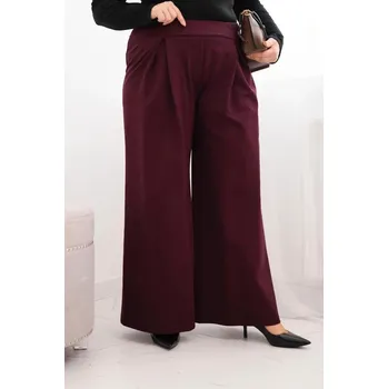 Oversize kalhoty se širokým střihem a plisováním model 2274 tmavě fialové