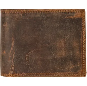 Peněženka HL Kožená pánská peněženka bez zapínání - hnědá